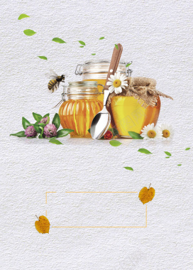 天然蜂蜜促销海报背景