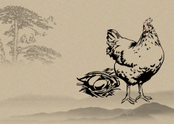 鸡蛋产品宣传册中国风毛笔画土鸡蛋农产品宣传背景高清图片