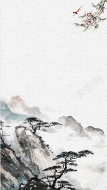 中国风山水水墨画背景背景