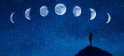 月食过程创意星空月食仰望夜空banner高清图片