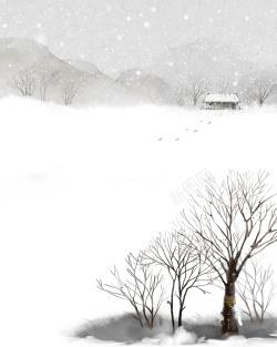小屋景色雪天风景高清图片
