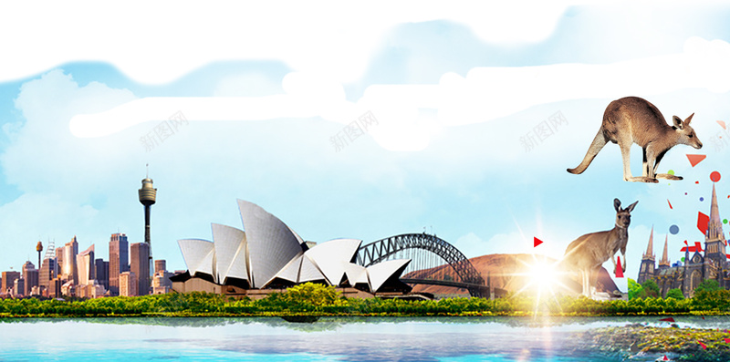 澳洲旅游海报psd_88icon https://88icon.com 国家大剧院 地图 大气 旅游 旅行 澳洲 袋鼠