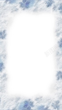 朦胧的浅色系雪花边框H5背景摄影图片