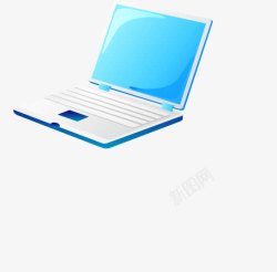 蓝色笔记本电脑素材