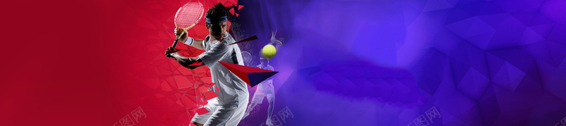 天猫运动网球几何立体块背景banner背景