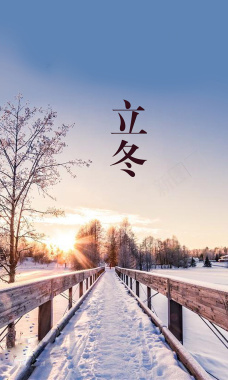 立冬唯美冬日雪景阳光摄影图片