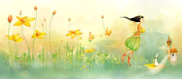 韩国卡通女孩清新背景bannerjpg设计背景_88icon https://88icon.com banner 卡通 女孩 清新 背景 蝴蝶