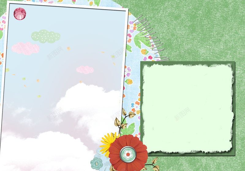 复古质感绿色剪贴风儿童相册海报背景模板psd设计背景_88icon https://88icon.com 儿童相册 剪贴风 台历模板 复古 布纹 海报背景 海报背景模板 清新 相册背景 绿色 质感