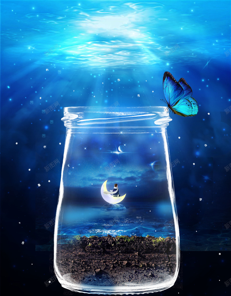 水底世界的梦幻天空jpg设计背景_88icon https://88icon.com 唯美 天空 梦幻 水底