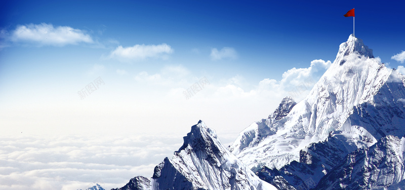 蓝色雪山企业文化背景摄影图片