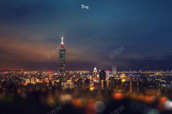 都市夜幕下的唯美背景