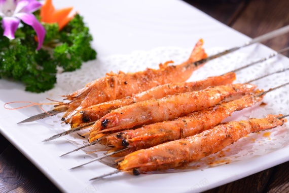 美味的烤虾摄影图片