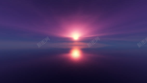 紫色梦幻阳光海面背景