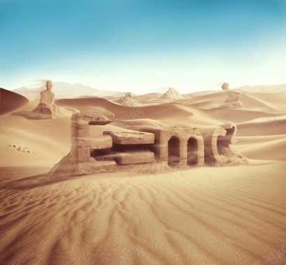 沙漠立体效果造型背景