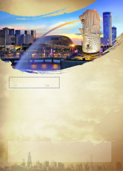 标志物新加坡旅游背景高清图片