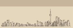 上海城市建筑手绘素描上海城市旅游海报背景高清图片