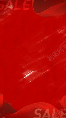 红色简约手绘促销PSD分层H5背景背景