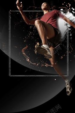 黑色酷炫健身体育运动海报背景背景