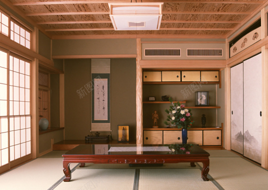 日式木质小家具背景背景