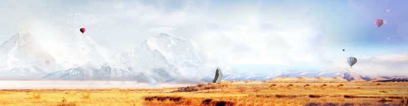 金色草地雪山背景图摄影图片
