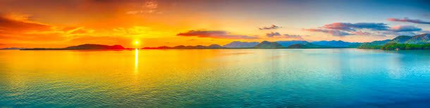 大海黄昏夕阳美景背景