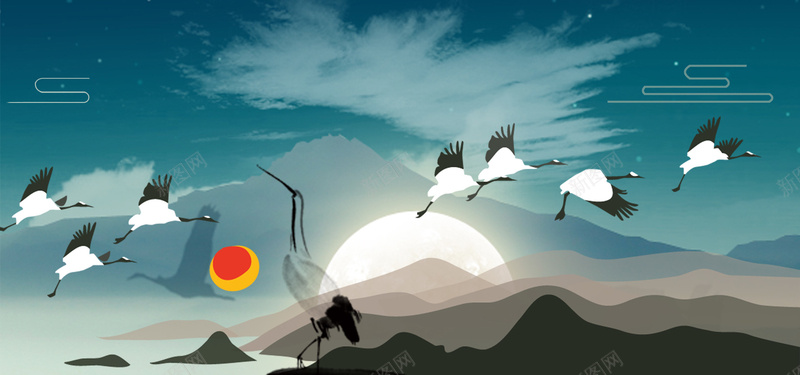 二十四节气白露展板psd设计背景_88icon https://88icon.com 中国风 二十四节气 传统节日 冬天 寒露 水墨 白露 白鹭 节气歌 霜降