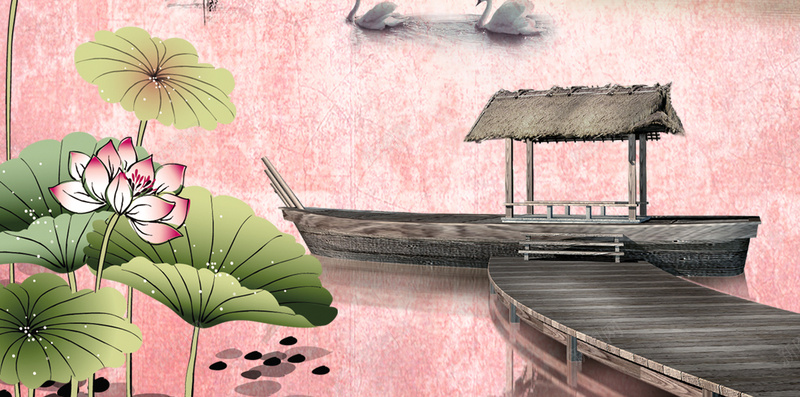 水墨风2017年春天H5背景psd设计背景_88icon https://88icon.com 2017年 H5 新年 春天 水墨风 激情 狂欢 船舶 荷花 鸡年