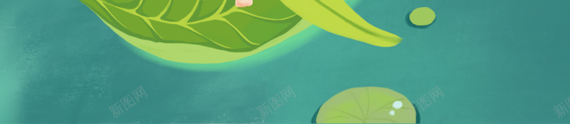 旅游插画风格处暑节气海报psd设计背景_88icon https://88icon.com 二十四节气海报 处暑 夏季 女孩 手绘 绿色 节气 荷叶