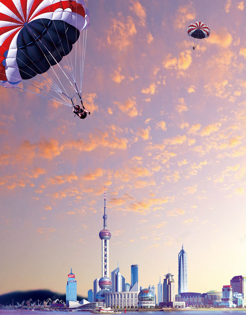 上海城市地标东方明珠热气球旅行风景psd设计背景_88icon https://88icon.com 上海 上海滩 东方明珠 地标 城市 旅行 热气球 风景