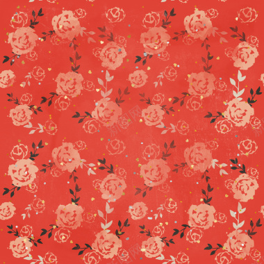 红色玫瑰底纹礼品包装背景背景