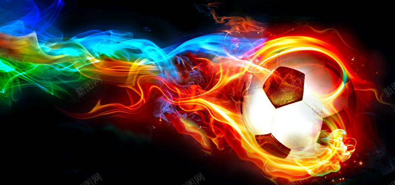 火焰中的足球背景
