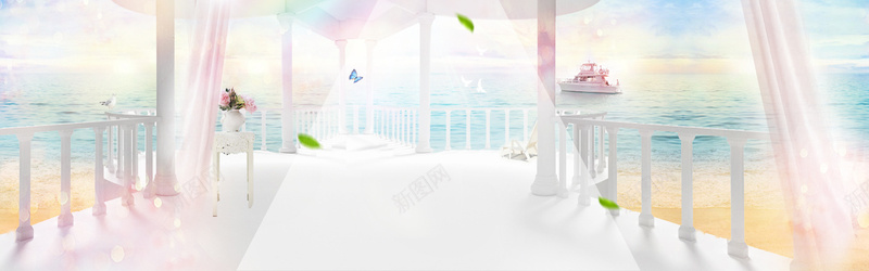 海边浪漫风景背景psd_88icon https://88icon.com 凉亭 摄影 浪漫 海报banner 海边 风景