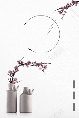 中国风极简陶瓷艺术海报背景背景