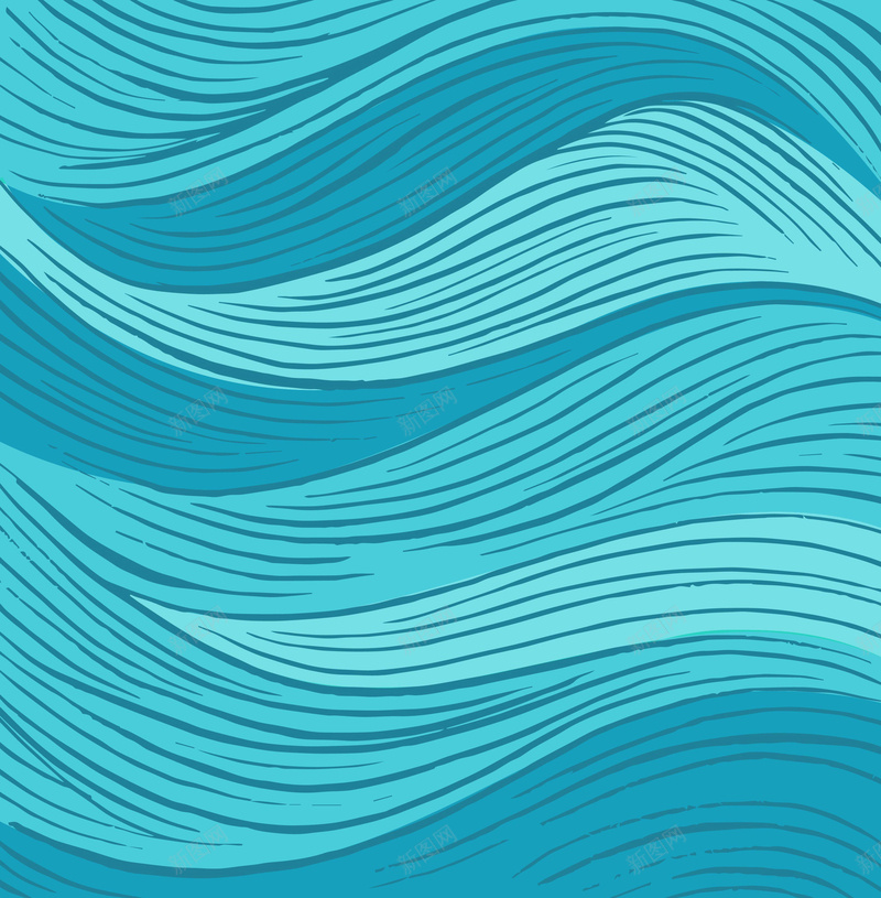 蓝色波浪线条背景矢量图ai设计背景_88icon https://88icon.com 小清新 文艺 波浪背景 简约 蓝色 蓝色线条 质感纹理 矢量图