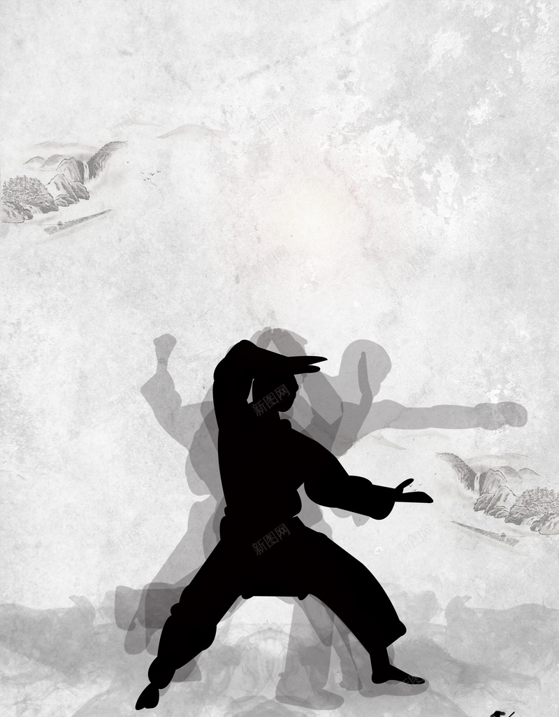 中国功夫海报背景jpg设计背景_88icon https://88icon.com 中国功夫 中国风 剪影 动作 太极 太极小人 太极拳 太极拳招式 太极拳比赛 手绘 招聘 武僧 武术 武魂 比武 水墨 道家