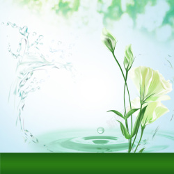 手工面膜绿色花朵简约美妆面膜PSD分层主图背景高清图片