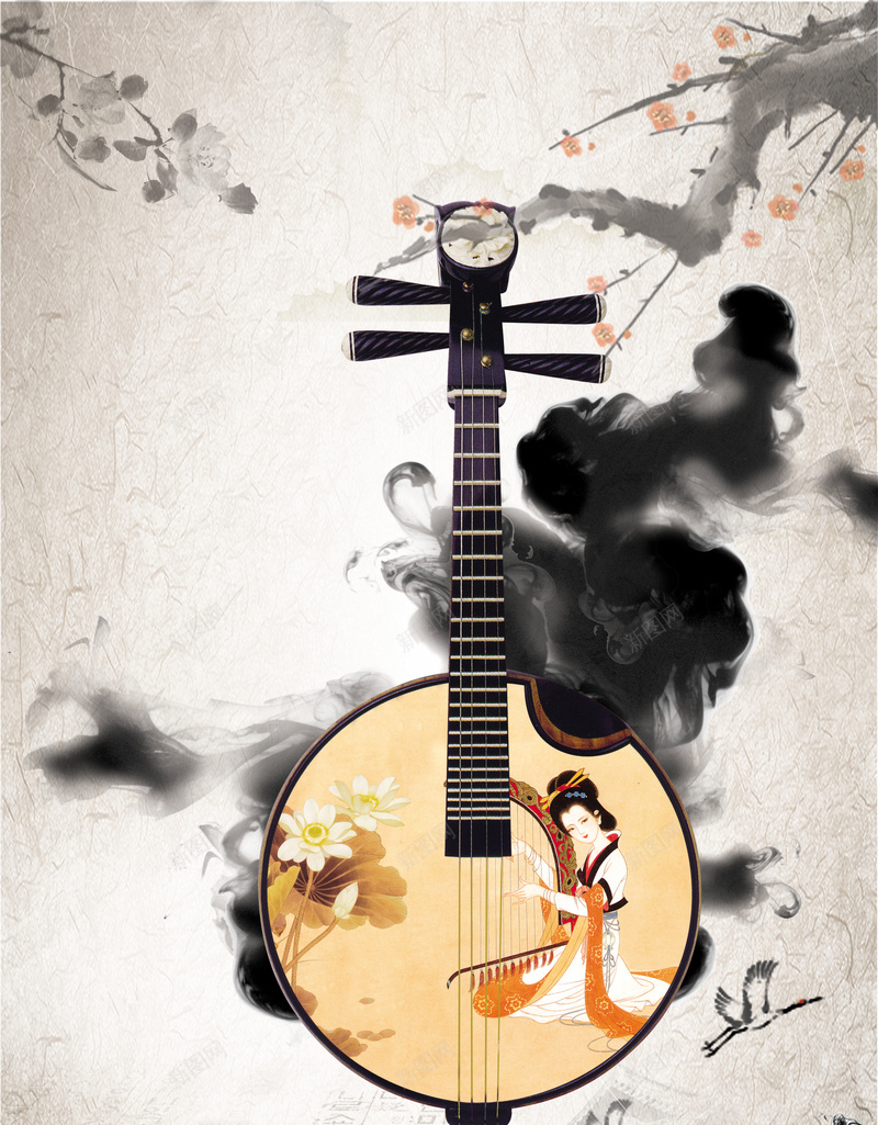 古典大气的中国风音乐节海报背景psd设计背景_88icon https://88icon.com 中国风 古乐器 古典 教育 海报 琵琶 音乐 音乐节