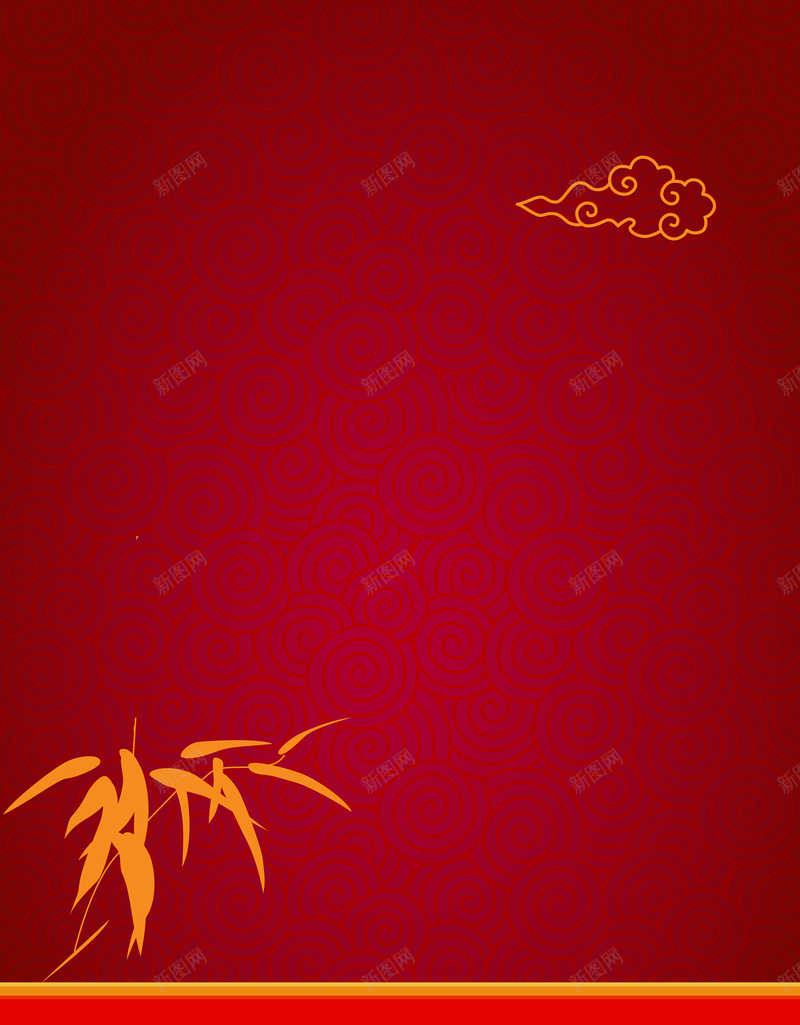 矢量复古中国风竹子古风古典海报背景jpg设计背景_88icon https://88icon.com 中国风 古典边框 回形纹 墨竹 复古 水墨 海报背景 矢量图 祥云底纹 竹子 红色背景 翠竹 节日