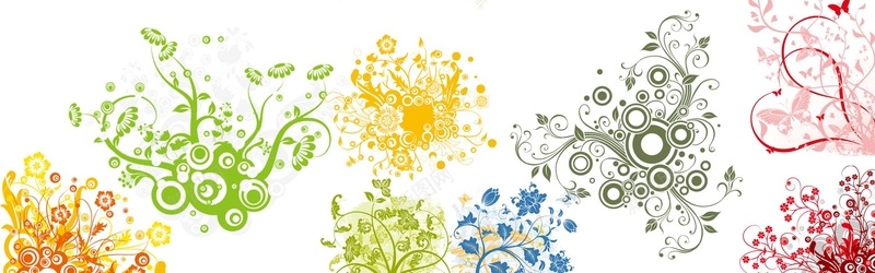 欧美花纹psd设计背景_88icon https://88icon.com 欧美花纹 海报banner 红色 纹理 绿色 蓝色 质感