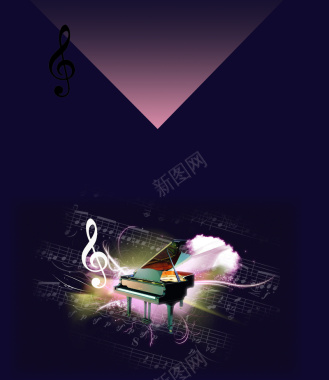 彩色钢琴招生培训海报背景背景