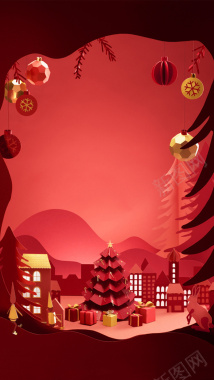 狂欢红色圣诞节H5图背景