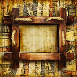 木框长方形壁画埃及壁画与相框高清图片