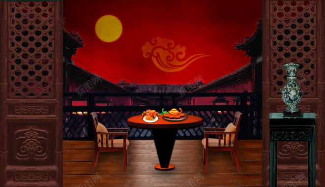 中式家具背景背景