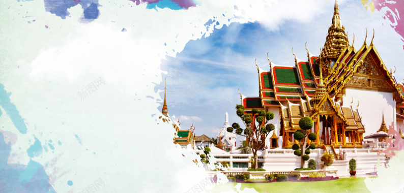 泰国旅游海报背景背景