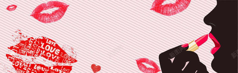 三八妇女节大气简约手绘bannerpsd设计背景_88icon https://88icon.com 三八妇女节 化妆品 口红 唇印 大气 女人剪影 女人节 女王节 女生节 手绘 淘宝 电商 简约