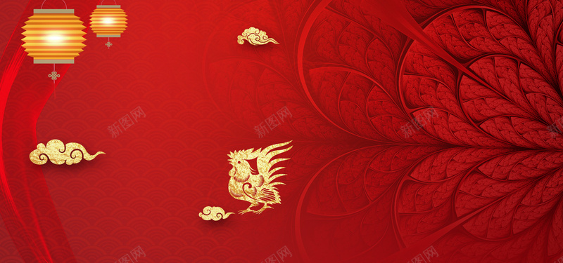 红色传统中国风纹理年会海报背景背景