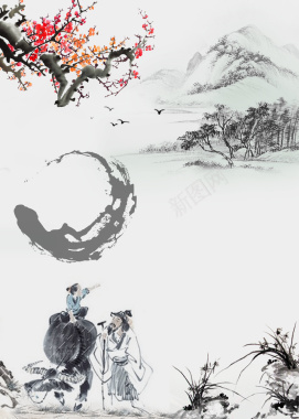 中国风江南清明节海报背景背景