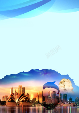 南航澳大利亚旅游海报背景背景