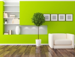 现代主义绿植沙发背景高清图片