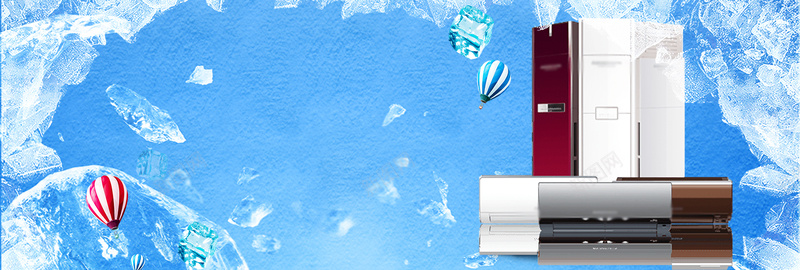 淘宝天猫电商电器促销夏季清凉空调冰霜海报背景